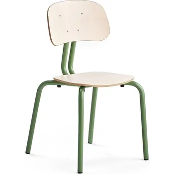 Jídelní židle Školní židle YNGVE, 4 nohy, výška 460 mm, zelená/bříza