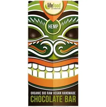 Cukrovinka Lifefood RAW BIO čokoláda s konopným semínkem, 70 g