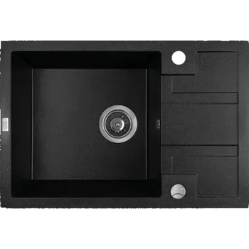 Granitový dřez Laveo Dřez 1 komorový s odkapávačem Barbados, granit - SBB_713T, černý