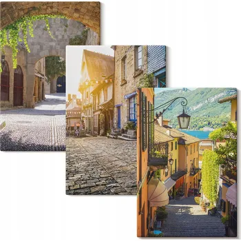 Obraz Sada obrazů na plátně Okouzlující kamenné uličky 3x 40x60 cm