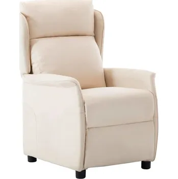 Křeslo vidaXL Polohovací křeslo Krémová 66.5 x 94 x 101.5 cm Polyester [340161]