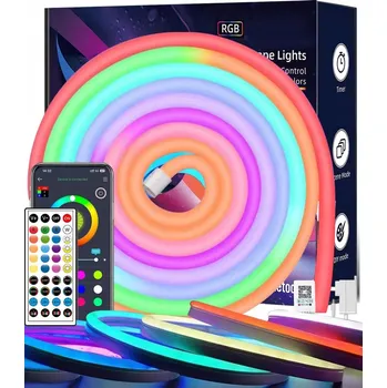 LED osvětlení LED pásek 20M NEON 5050 RGB Bluetooth Aplikace DÁLKOVÝ OVLADAČ Duhový efekt 24V IP65