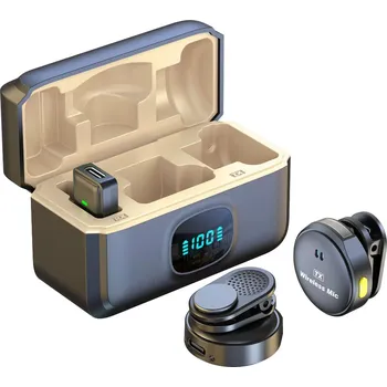 Mikrofon Sada Q8 2 bezdrátové mikrofony + přijímač pro IPhone, přenosné