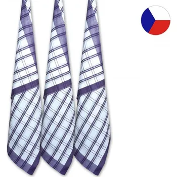 Utěrka Kuchyňské utěrky EXTRA Tradiční káro fialové 3ks