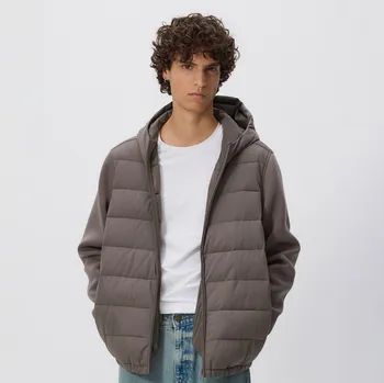 Dámský kabát Reserved - Prošívaná bunda s kapucí - kávová - 369EF-84X - 369EF-84X-XL