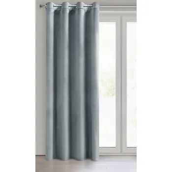 Dekorační velvet závěs s kroužky PAULINA 140x250 cm stříbrná (cena za 1 kus) MyBestHome