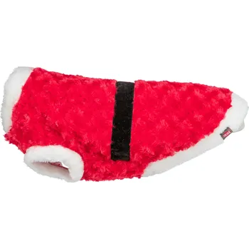 Obleček pro psa Vánoční plyšový obleček Santa, M: 45 cm, červená