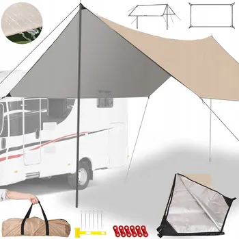 Krycí plachta TURISTICKÁ PLACHTA PLACHTA PRO BIVAKOVÁNÍ, NA ZAHRADU, K DOMU, NA PATIO 3x3m