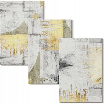 Obraz Sada obrazů na plátně Abstraktní moderní malířské vzory 3x 20x30 cm
