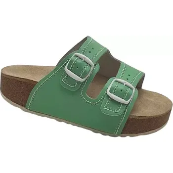 Dámská zdravotní obuv VANIMAR Kožené dvoupáskové korkáče - sv. zelené, vel. 36 - 42 vel. 38 - délka vnitřní stélky 25,2 cm