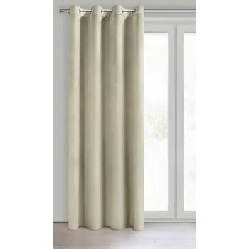 Dekorační velvet závěs s kroužky PAULINA 140x250 cm krémová (cena za 1 kus) MyBestHome