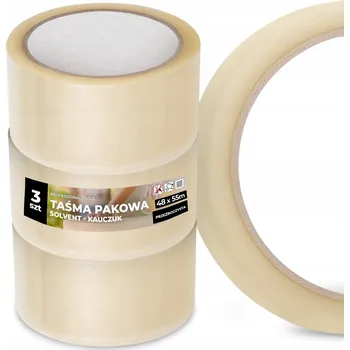 Lepicí páska 3x Balicí Páska 55 mm KAUČUKOVÁ Průhledná Bezbarvá SILNÁ HN-T