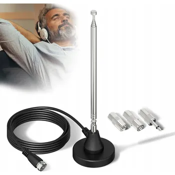 Televizní anténa UNIVERZÁLNÍ POKOJOVÁ ANTÉNA FM DAB RÁDIO TELESKOPICKÁ PRO ZESÍLENÍ SIGNÁLU