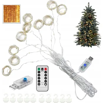 Vánoční dekorace SVĚTELNÝ ŘETĚZ VENKOVNÍ PÁSKA 8 REŽIMŮ 300 LED PRO VÁNOCE