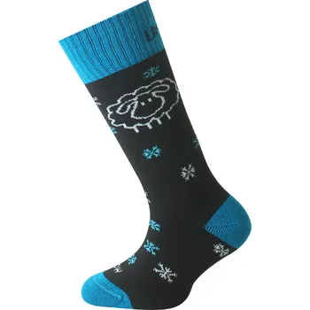 Lasting dětské merino lyžařské ponožky SJW 959 černé ponožky