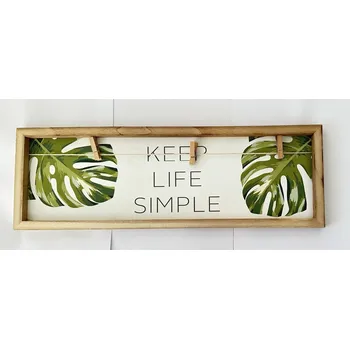 Věšák Dřevěný věšák Monstera Keep Life simple