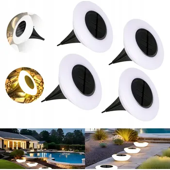 Stojací lampa Solární lampa zapichovací ULIKEKIT bílá 13 cm 4 ks