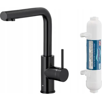 Vodovodní baterie Stojánková kuchyňská baterie Armatura Kraków Bateria Kuchenna Trójdrożna Do Filtra černá