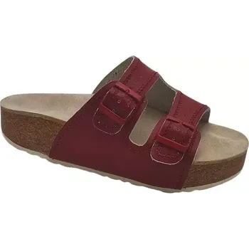 Dámská obuv VANIMAR Kožené dvoupáskové korkáče - červené, vel. 36 - 42 vel. 36 - délka vnitřní stélky 23,5 cm