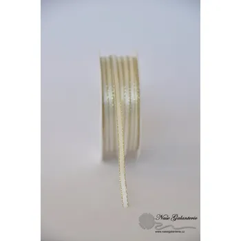 Stuha Smetanová se zlatým okrajem 3mm