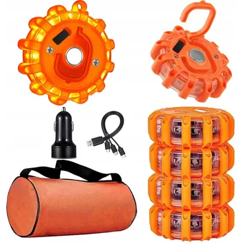 Maják 3 KS VÝSTRAŽNÝ MAJÁK LED SVĚTLO KOGUT MAGNET HÁK SILNÝ NABÍJENÍ USB