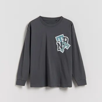 Chlapecká mikina Reserved - Bavlněné tričko s dlouhými rukávy - tmavě šedá - 606FJ-90X - 606FJ-90X-140