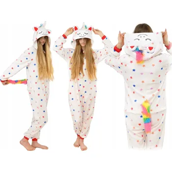 Karnevalový kostým Pyžamo Kigurumi Převlek Kostým S Kapucí Jednorožec s hvězdičkami S