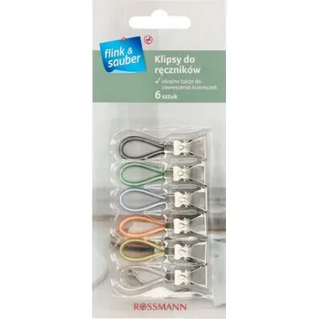 Utěrka FLINK&SAUBER Klipy na ručníky a utěrky, kovové 6 ks