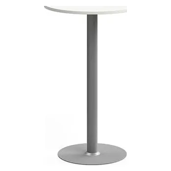 Jídelní stůl Barový stůl ALVA, Ø700x1100 mm, vysokotlaký laminát, stříbrná/bílá