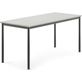 Jídelní stůl Stůl BORÅS, 1600x700x720 mm, antracitově šedé nohy, HPL deska, šedá