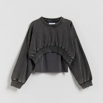 Dívčí mikina Reserved - Mikina s topem - černý - 359FT-99X - 359FT-99X-158