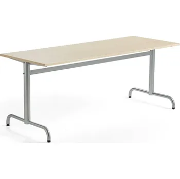 Jídelní stůl Stůl PLURAL, 1800x700x720 mm, akustická HPL deska, bříza, stříbrná