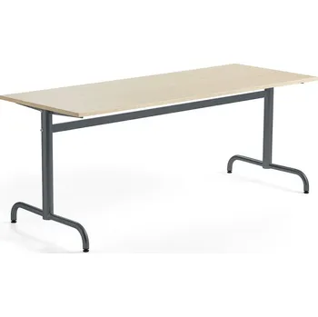 Jídelní stůl Stůl PLURAL, 1800x700x720 mm, akustická HPL deska, bříza, antracitově šedá