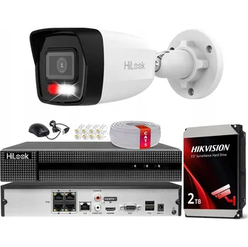 Bezpečnostní kamera IP Monitorovací Sada pro Dům, 6Mpx Kamera Den/Noc Barevný Obraz, Rekordér 2TB