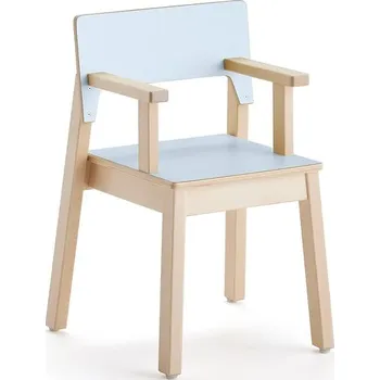 Jídelní židle Dětská židle LOVE, s područkami, výška 350 mm, bříza, modrá