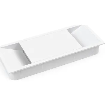 Nábytkové kování In-Design Průchodka kabelů Plas do stolu hranatá bílá