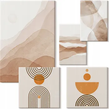 Obraz Vícedílný Obraz Na Plátně Struktury různé odstíny minimalismus 5 kusů