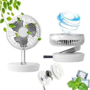 Bezpečnostní kamera STOLNÍ VENTILÁTOR MALÝ BEZDRÁTOVÝ 4000MAH USB SKLÁDACÍ