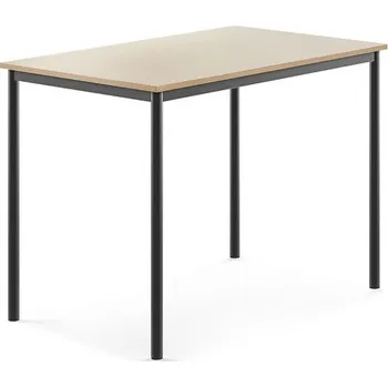 Jídelní stůl Stůl SONITUS, 1200x800x900 mm, antracitově šedé nohy, HPL deska tlumící hluk, bříza