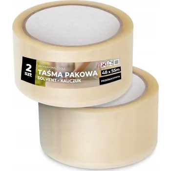 Lepicí páska 2x Balicí Páska Lepicí 55 mm KAUČUKOVÁ Průhledná Bezbarvá SILNÁ HN-T