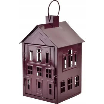 Obraz Kovová lucerna Roger 20,3x20x33,8 cm fialová