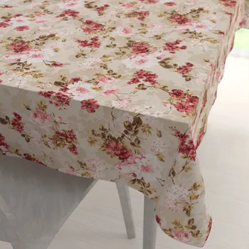 ubrus Velký dekorační obdélníkový ubrus Leona LN-167 Plané růže na béžovém 160x200 cm
