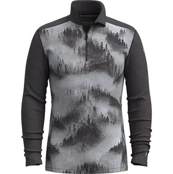 Smartwool M Classic Thermal Merino BL 1/4 Zip B Man, charcoal foggy pines (SW002822P20) - pánské spodní triko L + Doprava zdarma