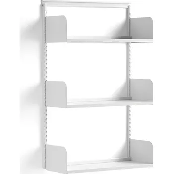 Dílenský regál Nástěnný regál SHAPE, plechové police, 1237x800x300 mm, bílý