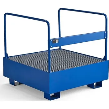 Sorbent Záchytná vana na 1 stojící sud, s roštem a zábradlím, 950x950x910 mm, 220 l