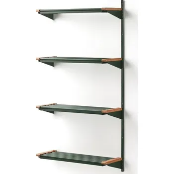 Věšák Regál na boty JEPPE, přídavná sekce, 4 police, 1790x900x300 mm, dub/zelená