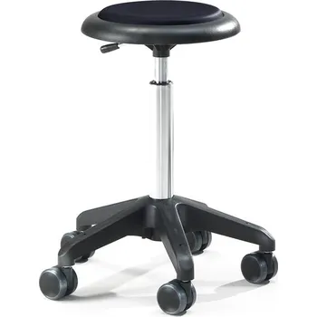 ESD Pracovní stolička DIEGO, výška 440-570 mm, mikrovlákno, černá