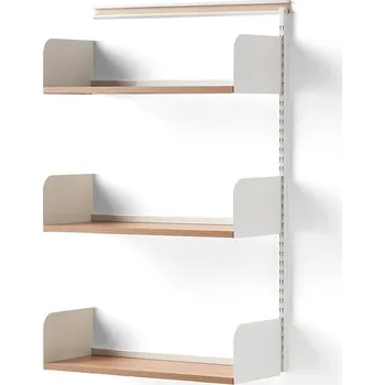 police Nástěnný regál SHAPE, přídavná sekce, laminované police, 1237x800x300 mm, bílá/dub