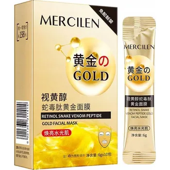 Pleťová maska Zlatá pleťová maska s retinolem a polypeptidem MERCILEN, 6 g x 10 Ks -