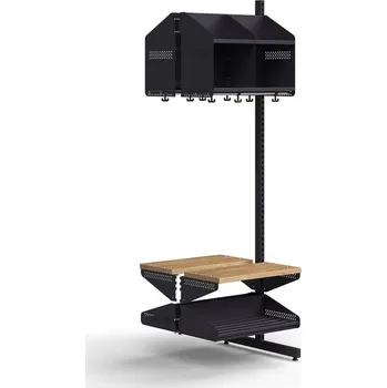 Věšák Šatní stěna ENTRY, přídavná sekce, 4 přihrádky, 1800x600x600 mm, antracitová